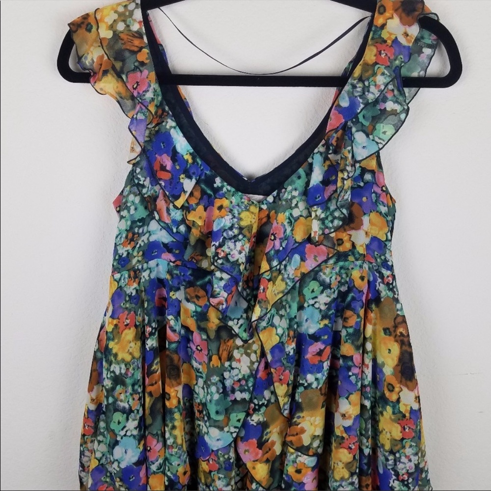 H&M Garden Collection Mini Ruffled Dress Size 8 - Picture 3 of 7